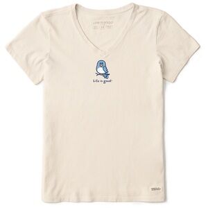 Life Is Good Women's Sweet Bird Crusher-LITE Vee – Size Small 🐦🌸